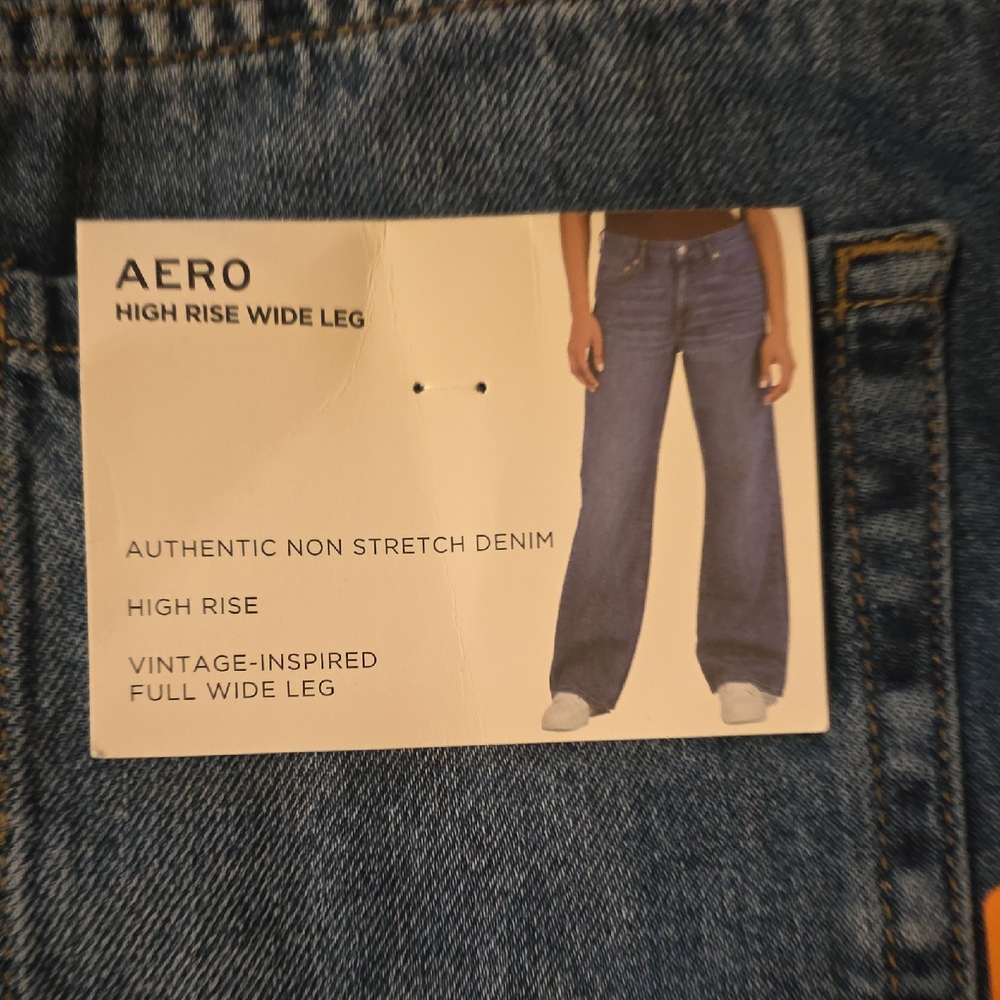 Aeropostale High Rise Wide Leg Jeans - Blue